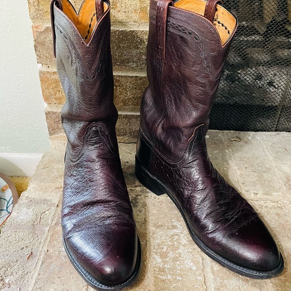 Luchesse 2000 Goat Skin & Smooth Ostrich Roper Vintage Boots - Picture 16 of 16